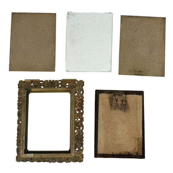 ANTIQUE 19th Century French Gold Plated Picture Frame Ornate Rococo Decor FLAW - Picture 4 of 13